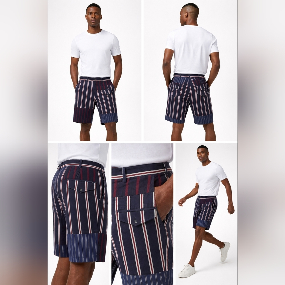 New Engineered Garments New York Patchwork Stripe… - image 8